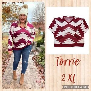 Lularoe 2xl torrie v neck sweater NWT